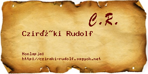 Cziráki Rudolf névjegykártya